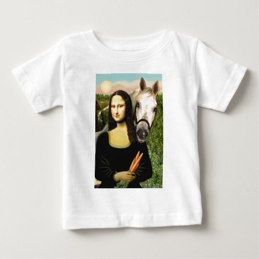 モナリザとアラブ馬 ベビーTシャツ (正面)