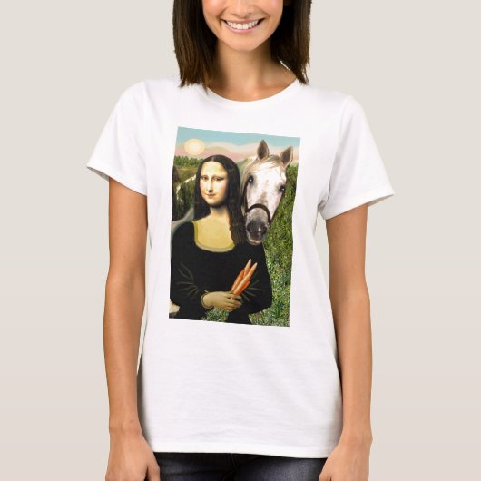 モナリザとアラブ馬 Tシャツ (正面)