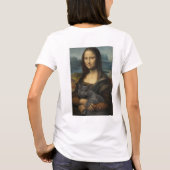 モナリザと優雅な灰色の猫 Tシャツ (裏面)
