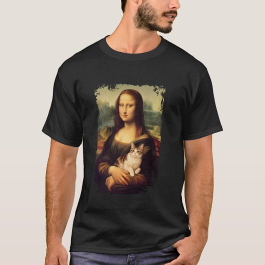 モナリザと猫のTシャツ モナリザ 子猫 ネコ Tシャツ (正面)