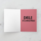 モナリザのウェーブヘアが面白いクリスマスカード カード (内部)