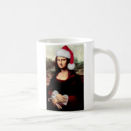 モナリザのクリスマスサンタハット コーヒーマグカップ