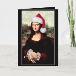 モナリザのクリスマスサンタハット シーズンカード