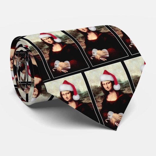 モナリザのクリスマスサンタハット ネクタイ (ロール)
