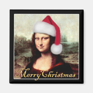 モナリザのクリスマスサンタハット マグネット