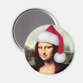モナリザのクリスマスサンタハット マグネット (正面/裏面)