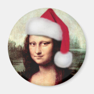 モナリザのクリスマスサンタハット マグネット