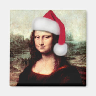 モナリザのクリスマスサンタハット マグネット