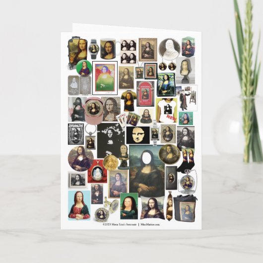 モナリザのスマイルお土産お土産の折り畳みグリーティングカード カード (裏面)