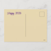 モナリザのビーニー姿 - ハッピー2026 シーズンポストカード (裏面)