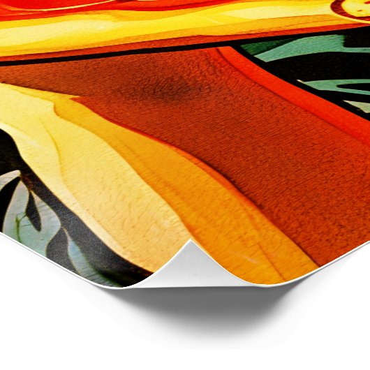 モナリザのピザモーメント – 光沢のあるポスター ポスター (コーナー)