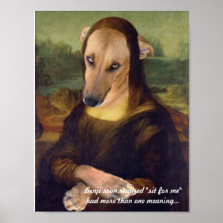 モナリザの犬の笑える絵 ポスター