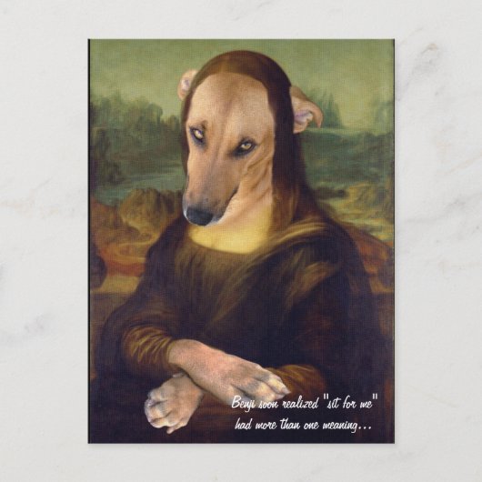 モナリザの犬の面白画像 ポストカード (正面)