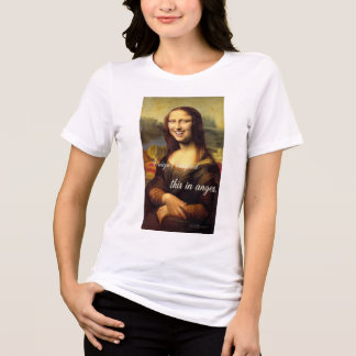モナリザの笑顔パロディTシャツ 面白いクラシックアート トライブレンドTシャツ