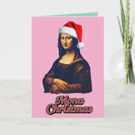 モナリザの面白いクリスマスカード シーズンカード (正面)