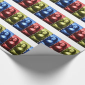 モナリザアニマルプリントの原色 ラッピングペーパー (角)