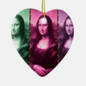 モナリザアニマルプリントグリーンピンクパープル セラミックオーナメント (右)