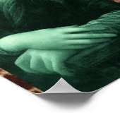 モナリザアニマルプリントグリーンピンクパープル ポスター (角)