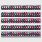 モナリザアニマルプリントグリーンピンクパープル ラッピングペーパー (フラット)