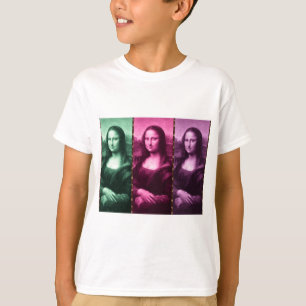 モナリザアニマルプリントグリーンピンクパープル Tシャツ