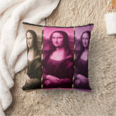 モナリザアニマルプリントパープルピンクチョコレート クッション (ブランケット)