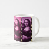 モナリザアニマルプリントパープルピンクチョコレート コーヒーマグカップ (正面右)