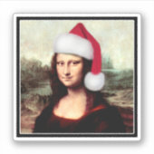 モナリザサンタハットクリスマス シール (正面)