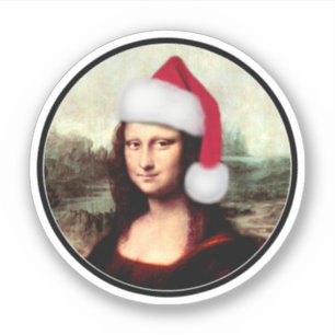 モナリザサンタ帽子クリスマス シール