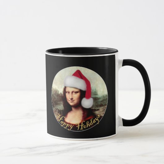 モナリザサンタ帽子クリスマス マグカップ (右)