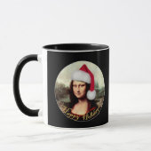 モナリザサンタ帽子クリスマス マグカップ (左)