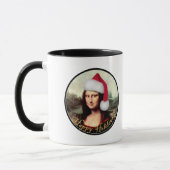 モナリザサンタ帽子クリスマス マグカップ (左)