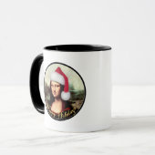 モナリザサンタ帽子クリスマス マグカップ (正面左)