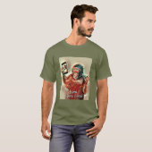 モナリザスマイル、私は良い幸せな猿に見える Tシャツ (正面フル)