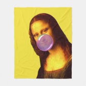 モナリザチューインガムバブル フリースブランケット (正面)