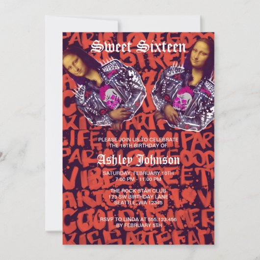 モナリザパンクアート                                 招待状 (正面)