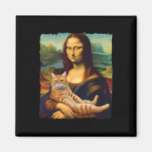 モナリザホールディングキャットポートレートアー絵を描ト子猫 マグネット