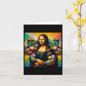 モナリザボディビルおもしろいギフト2 カード (黄色い花)