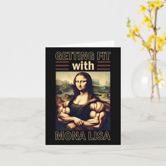 モナリザボディビルマッスルジムウェイトリフティングウォー カード (黄色い花)