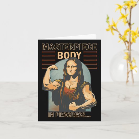 モナリザボディビルマッスルジムウェイトリフティングウォー カード (黄色い花)