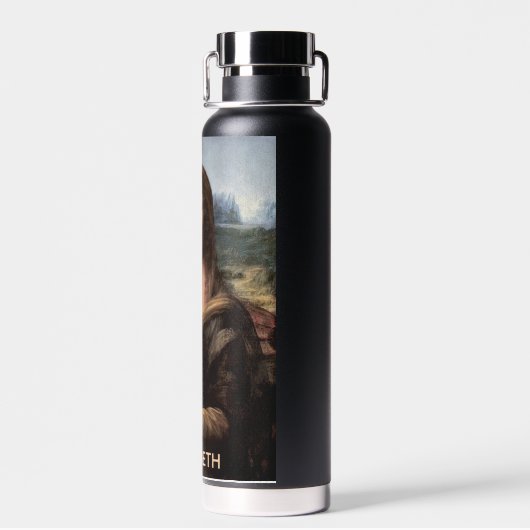 モナリザポートレート絵画の追加ネームウォーターボトル ウォーターボトル (背面)
