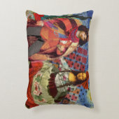 モナリザロマンチックおもしろいなカラフルアートワーク アクセントクッション (正面(垂直))