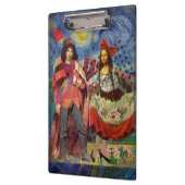 モナリザロマンチックおもしろいなカラフルアートワーク クリップボード (左)