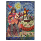 モナリザロマンチックおもしろいなカラフルアートワーク クリップボード (裏面)