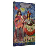 モナリザロマンチックおもしろいなカラフルアートワーク クリップボード (右)