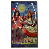 モナリザロマンチックおもしろいなカラフルアートワーク スモールペーパーバッグ (裏面)