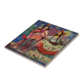 モナリザロマンチックおもしろいなカラフルアートワーク タイル (側面)