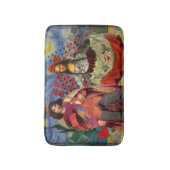 モナリザロマンチックおもしろいなカラフルアートワーク バスマット (正面縦)