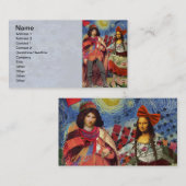 モナリザロマンチックおもしろいなカラフルアートワーク 名刺 (正面/裏面)