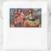 モナリザロマンチックおもしろいなカラフルアートワーク 長方形シール (バッグ)