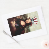 モナリザ独立記念日 長方形シール (封筒)